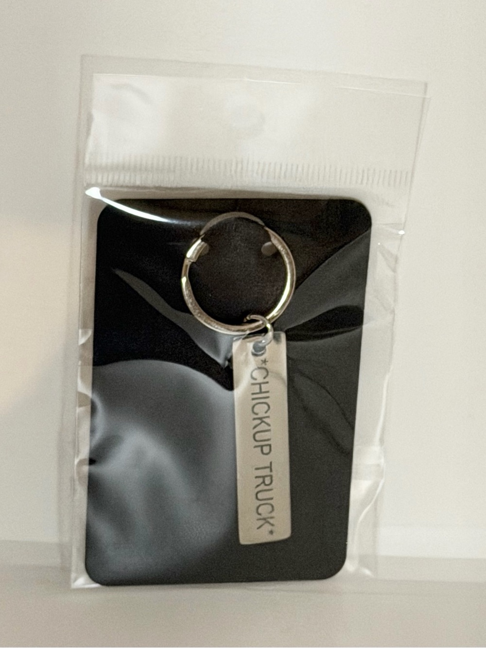 Chickup Truck TM silver tone logo on front & IG on back keychain 🩵🐥🛻🩵